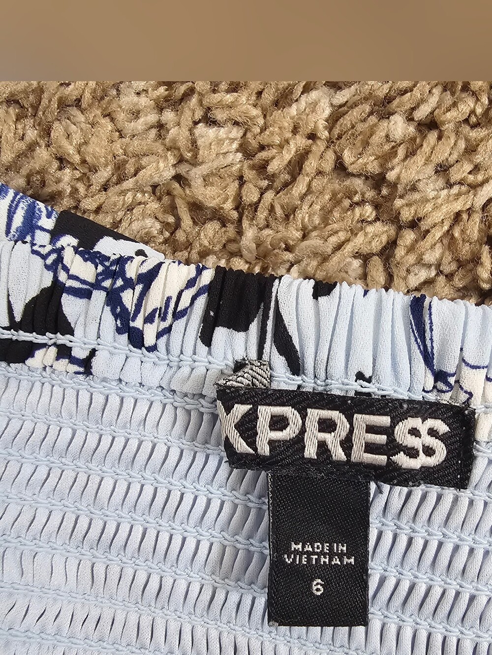 Express blue Floral Strapless dress mini top summerFlower sz 6 Small Medium Y2K - Picture 9 of 13